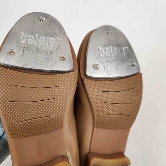BALERA Tan Elastic Strap Bow Beginner Tap Dancing Shoes Little Girl's SZ 12.5C - Picture 7 of 12